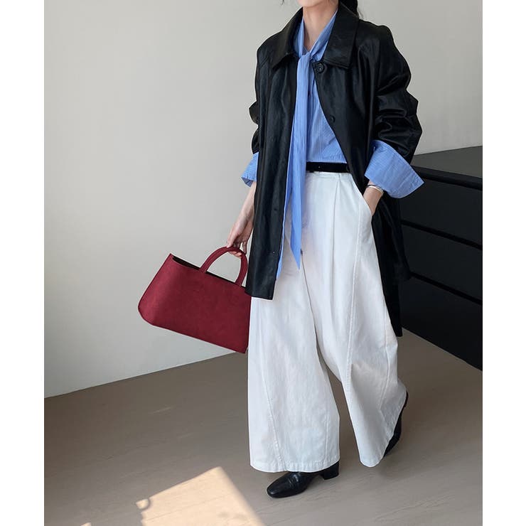 エコレザーロングジャケット韓国風アウター | SUNSHINE CLOSET | 詳細画像9 