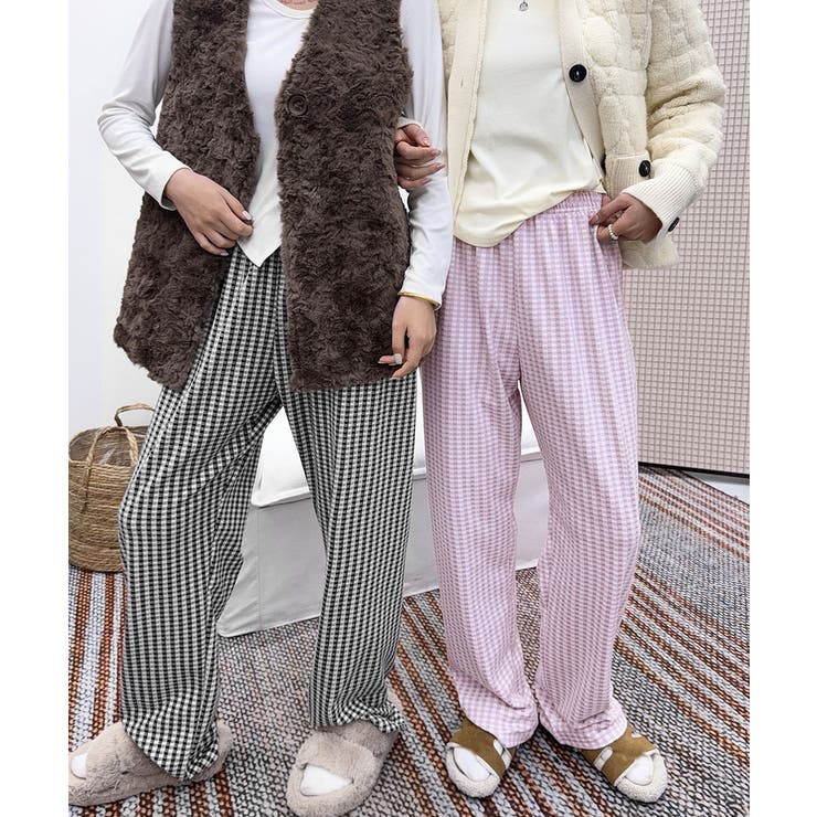 ギンガムチェック ルームパンツ表裏微起毛 | SUNSHINE CLOSET | 詳細画像4 