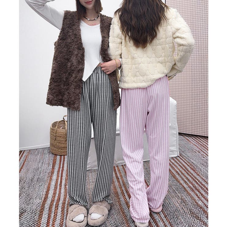 ギンガムチェック ルームパンツ表裏微起毛 | SUNSHINE CLOSET | 詳細画像6 