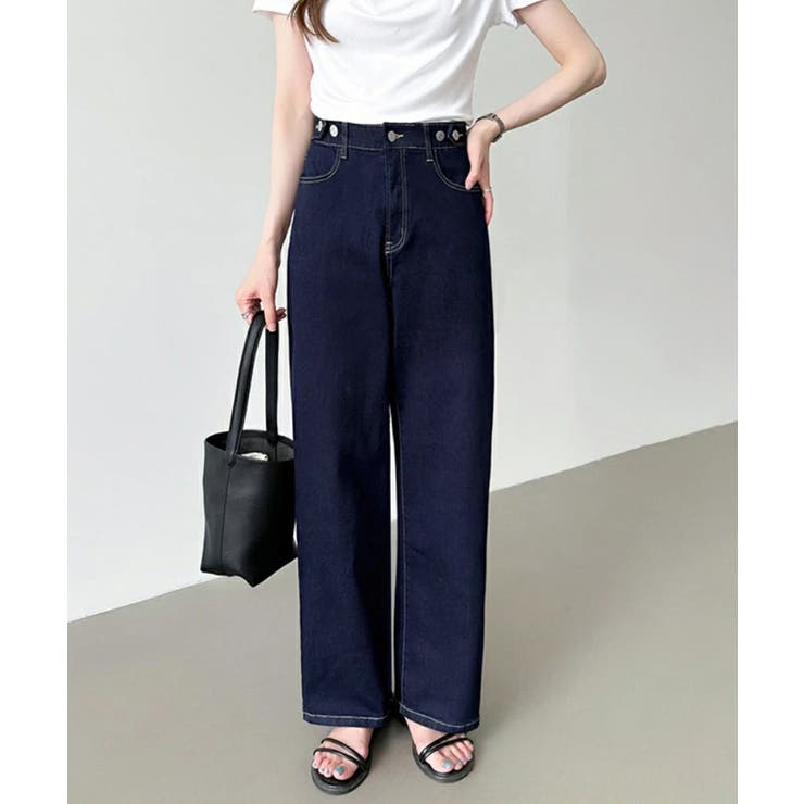 レディースデニムパンツウエストボタン調節 | SUNSHINE CLOSET | 詳細画像1 