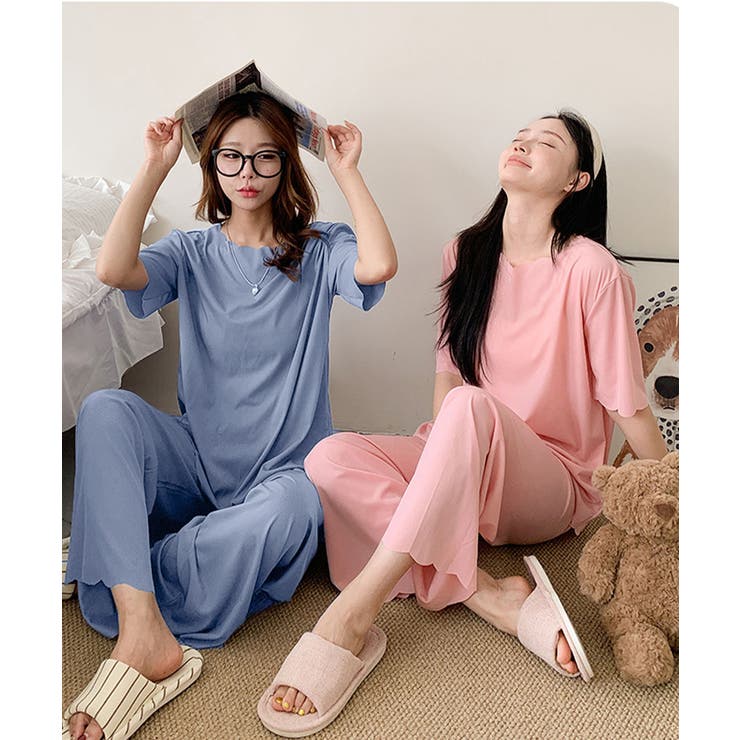 パジャマ上下セット 夏パジャマ冷感タッチ とろみ素材リラックスウェア | SUNSHINE CLOSET | 詳細画像16 