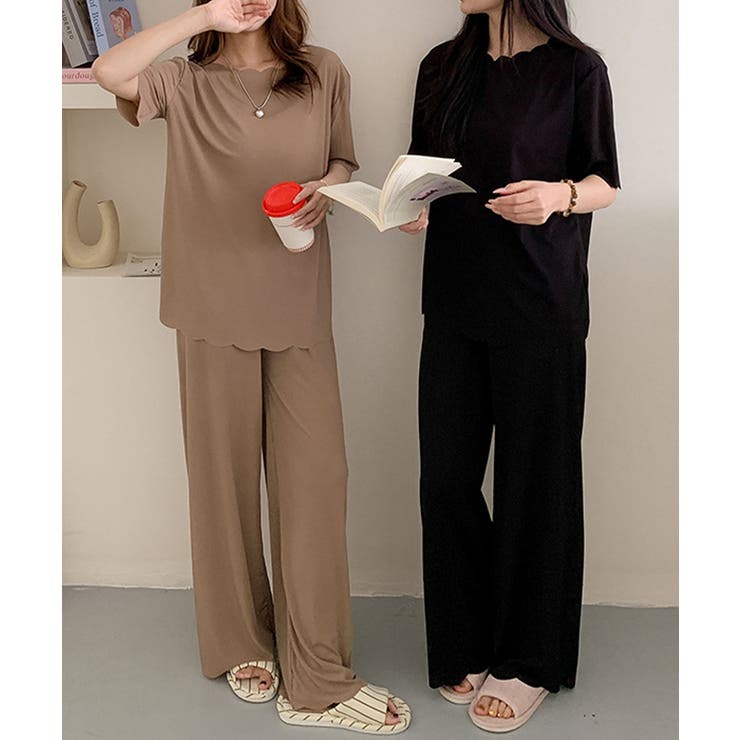 パジャマ上下セット 夏パジャマ冷感タッチ とろみ素材リラックスウェア | SUNSHINE CLOSET | 詳細画像2 