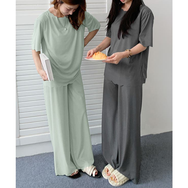 パジャマ上下セット 夏パジャマ冷感タッチ とろみ素材リラックスウェア | SUNSHINE CLOSET | 詳細画像7 