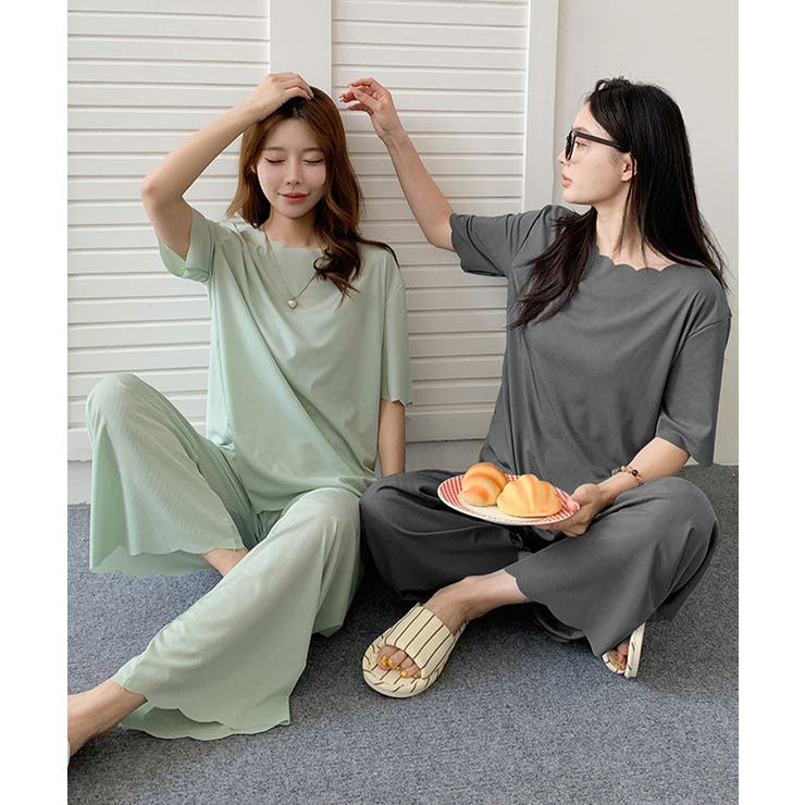 パジャマ上下セット 夏パジャマ冷感タッチ とろみ素材リラックスウェア | SUNSHINE CLOSET | 詳細画像9 