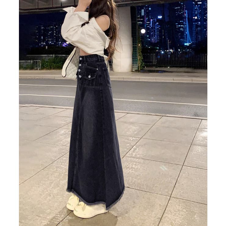 レトロデニムスカート ハイウエスト 韓国 | SUNSHINE CLOSET | 詳細画像10 