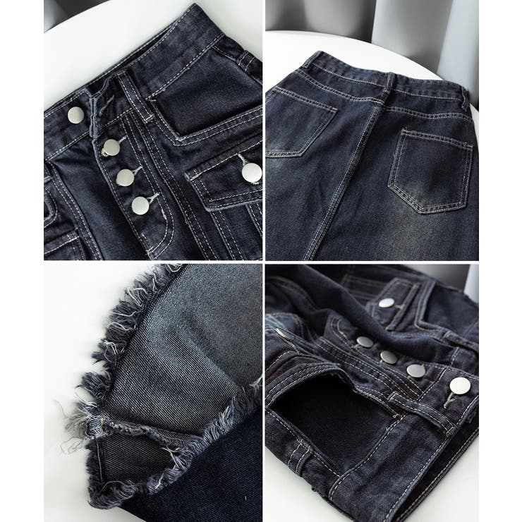 レトロデニムスカート ハイウエスト 韓国 | SUNSHINE CLOSET | 詳細画像17 