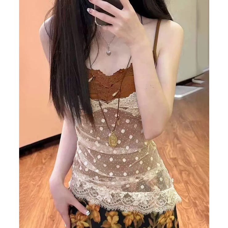 レディース カップ付きインナー 透け感チュール畳み着 | SUNSHINE CLOSET | 詳細画像2 