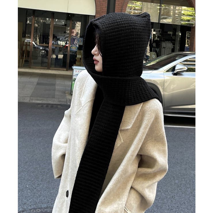 フード付きニットマフラー韓国風バラクラバ | SUNSHINE CLOSET | 詳細画像3 