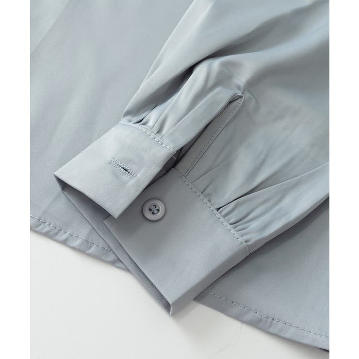 サテン風シャツブラウス Vネックトップス | SUNSHINE CLOSET | 詳細画像20 