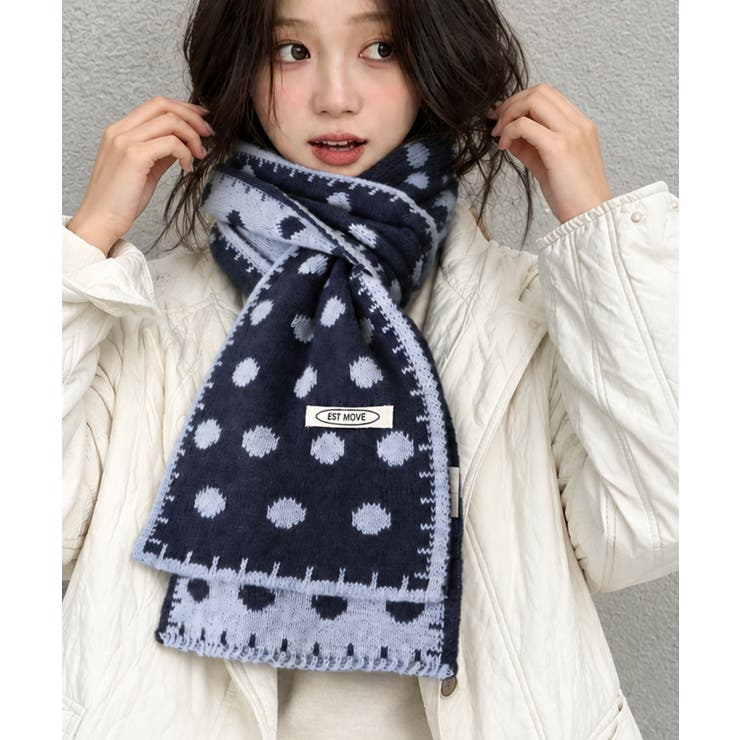 大人可愛い水玉模様ストール 防寒あったかマフラー レディース首巻き冬小物 | SUNSHINE CLOSET | 詳細画像11 