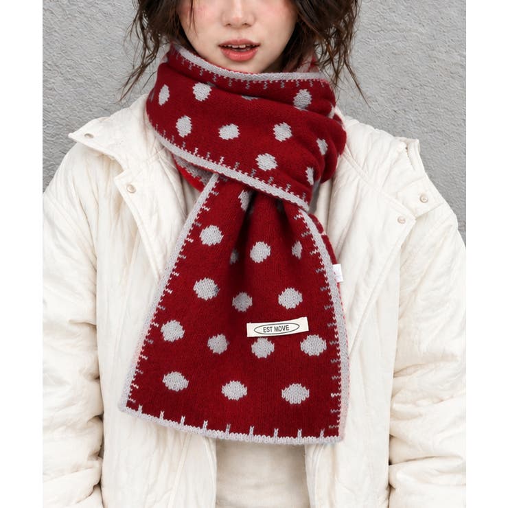 大人可愛い水玉模様ストール 防寒あったかマフラー レディース首巻き冬小物 | SUNSHINE CLOSET | 詳細画像12 