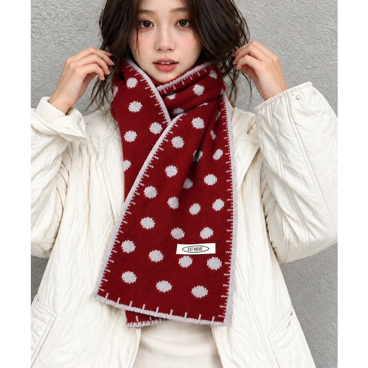 大人可愛い水玉模様ストール 防寒あったかマフラー レディース首巻き冬小物 | SUNSHINE CLOSET | 詳細画像13 