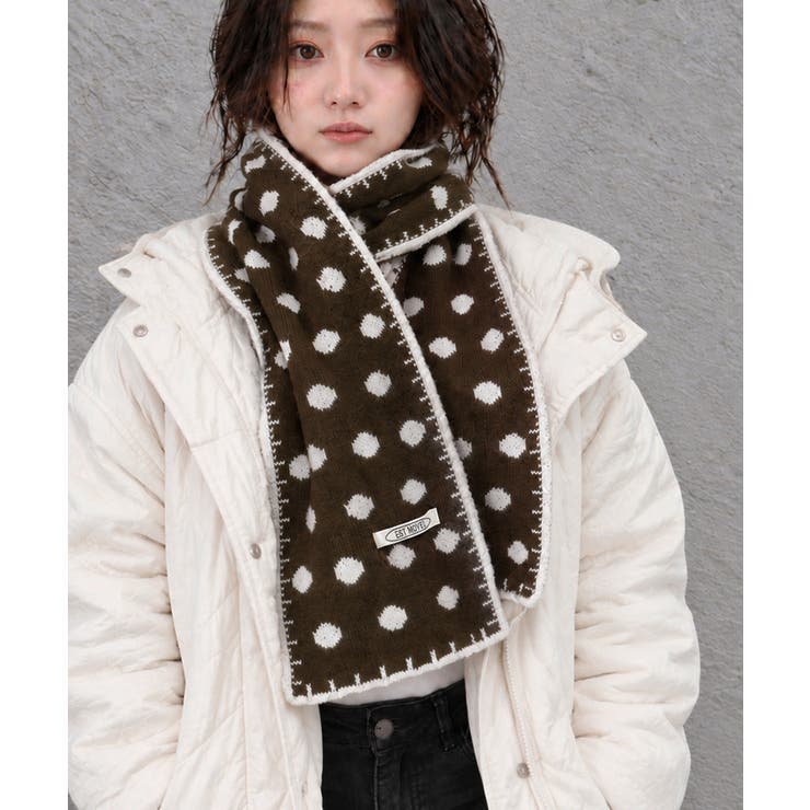大人可愛い水玉模様ストール 防寒あったかマフラー レディース首巻き冬小物 | SUNSHINE CLOSET | 詳細画像15 