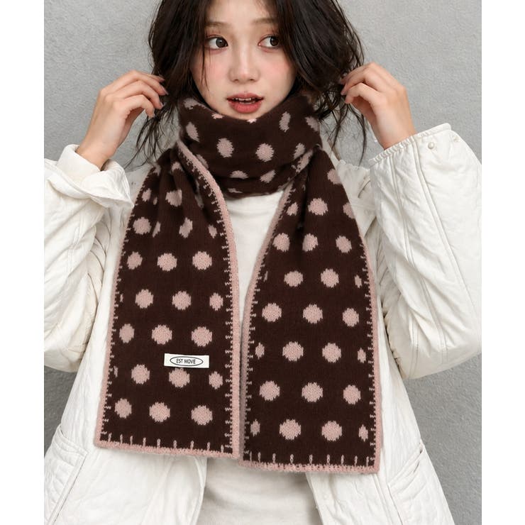 大人可愛い水玉模様ストール 防寒あったかマフラー レディース首巻き冬小物 | SUNSHINE CLOSET | 詳細画像16 