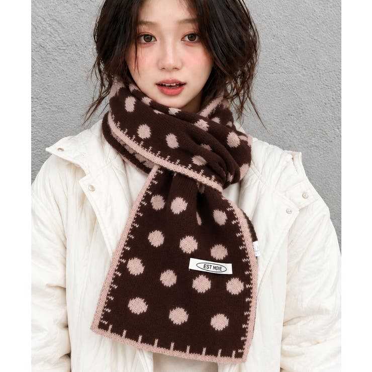 大人可愛い水玉模様ストール 防寒あったかマフラー レディース首巻き冬小物 | SUNSHINE CLOSET | 詳細画像17 
