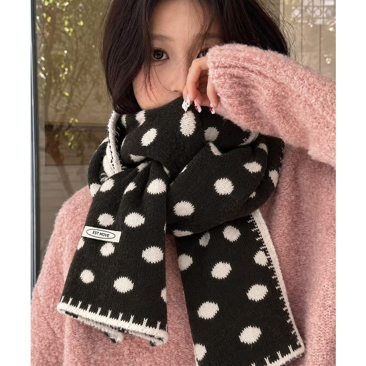 大人可愛い水玉模様ストール 防寒あったかマフラー レディース首巻き冬小物 | SUNSHINE CLOSET | 詳細画像18 