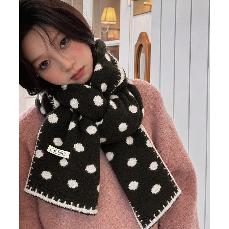 大人可愛い水玉模様ストール 防寒あったかマフラー レディース首巻き冬小物 | SUNSHINE CLOSET | 詳細画像19 