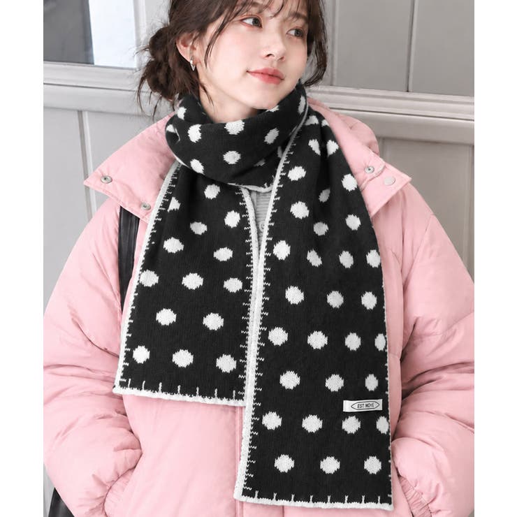 大人可愛い水玉模様ストール 防寒あったかマフラー レディース首巻き冬小物 | SUNSHINE CLOSET | 詳細画像3 