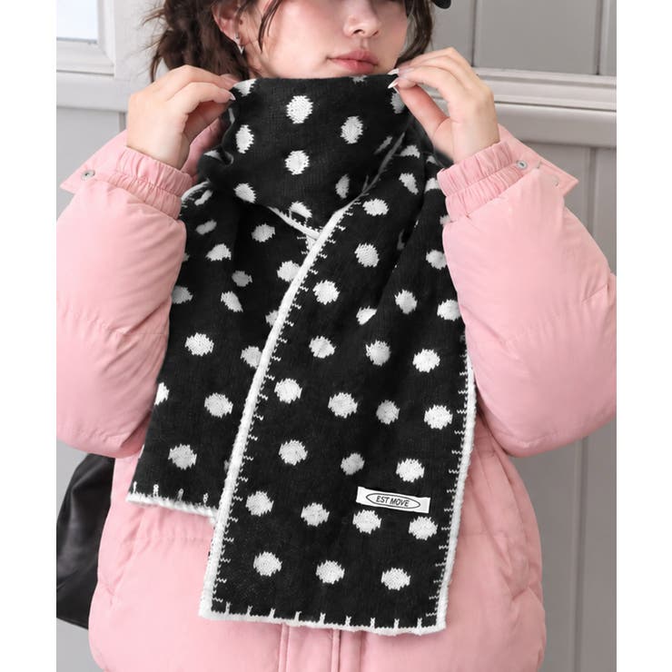 大人可愛い水玉模様ストール 防寒あったかマフラー レディース首巻き冬小物 | SUNSHINE CLOSET | 詳細画像4 