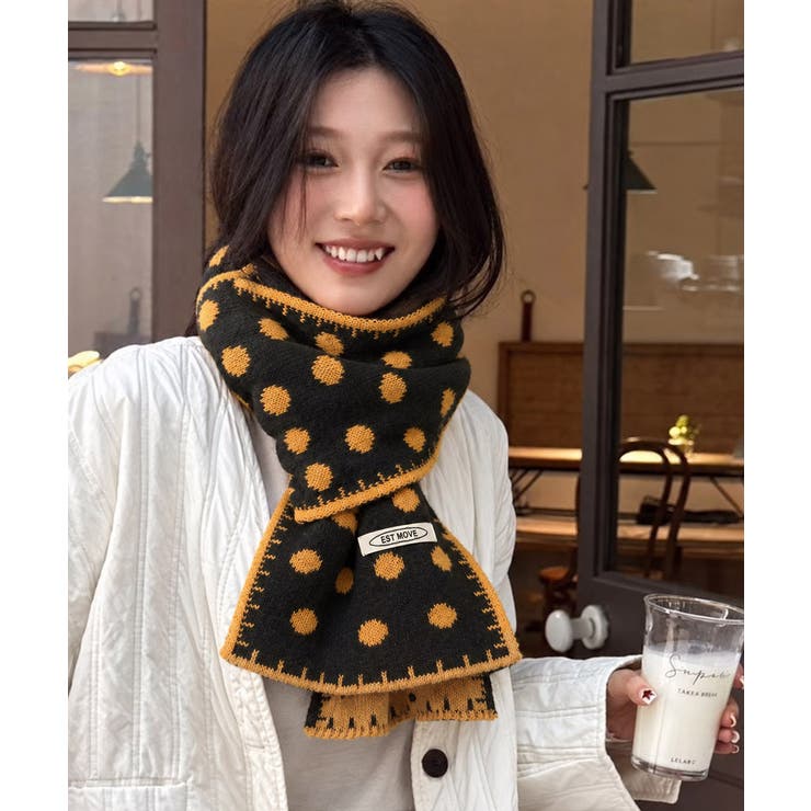 大人可愛い水玉模様ストール 防寒あったかマフラー レディース首巻き冬小物 | SUNSHINE CLOSET | 詳細画像5 