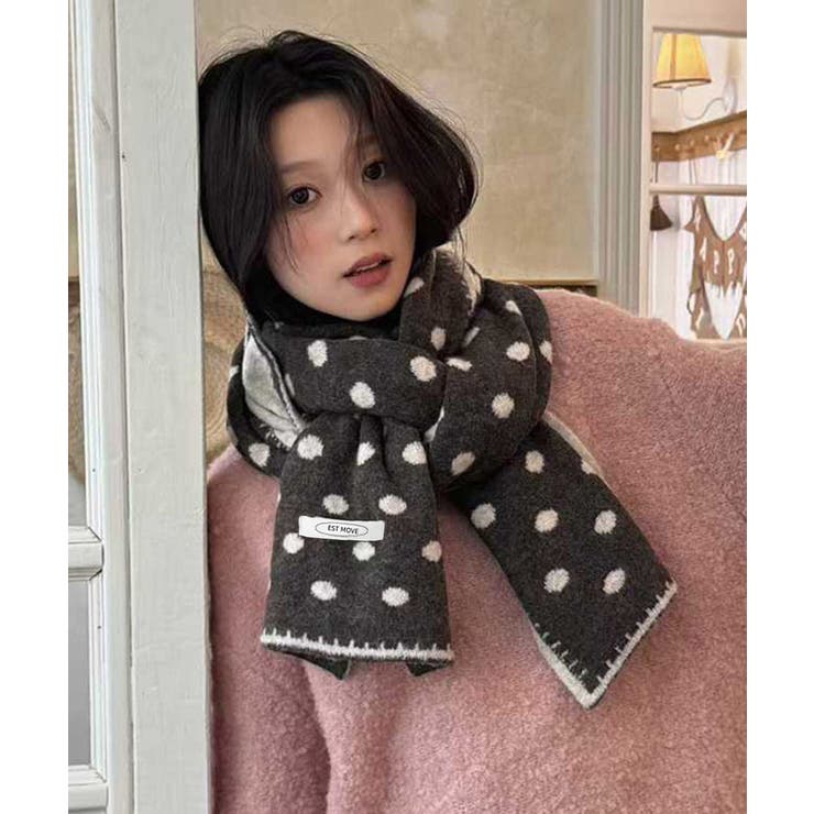 大人可愛い水玉模様ストール 防寒あったかマフラー レディース首巻き冬小物 | SUNSHINE CLOSET | 詳細画像8 