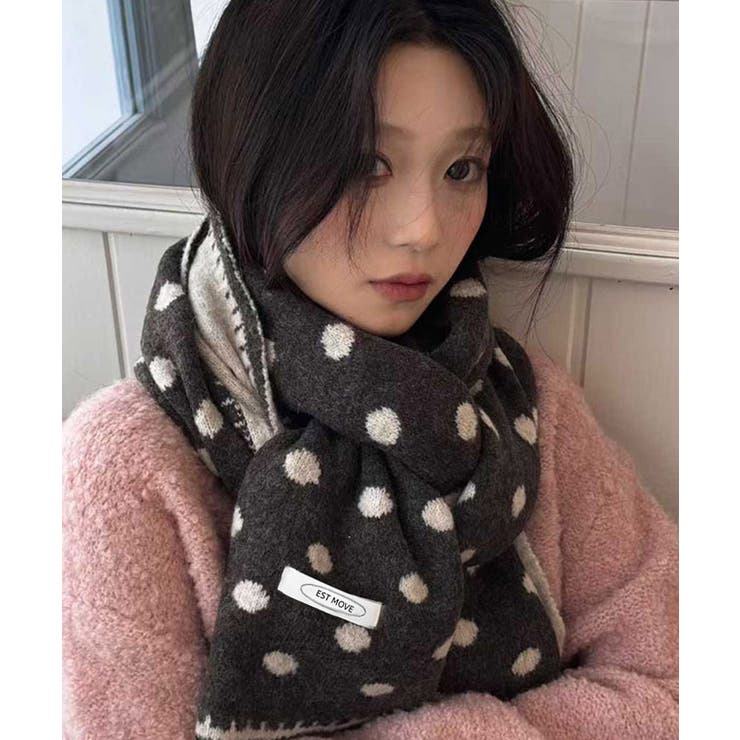 大人可愛い水玉模様ストール 防寒あったかマフラー レディース首巻き冬小物 | SUNSHINE CLOSET | 詳細画像9 