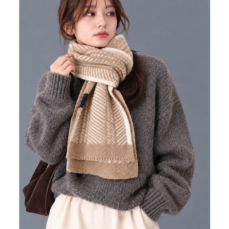 クラシカル配色ライン リバーシブルマフラー 千鳥格子ストール防寒 | SUNSHINE CLOSET | 詳細画像11 