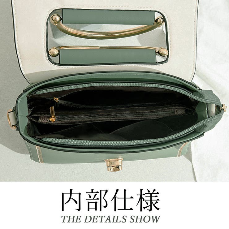 3way配色ミニショルダーバッグ 手提げ[品番：AGCW0003388