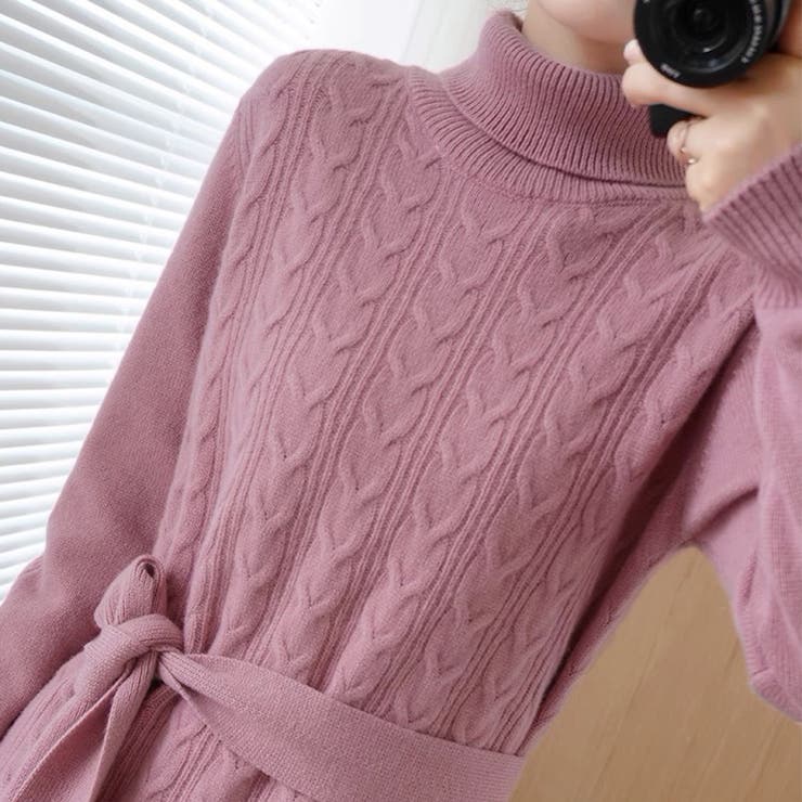 ケーブル編みニットワンピース 韓国 秋冬 | SUNSHINE CLOSET | 詳細画像13 