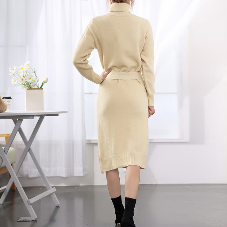 ケーブル編みニットワンピース 韓国 秋冬 | SUNSHINE CLOSET | 詳細画像17 