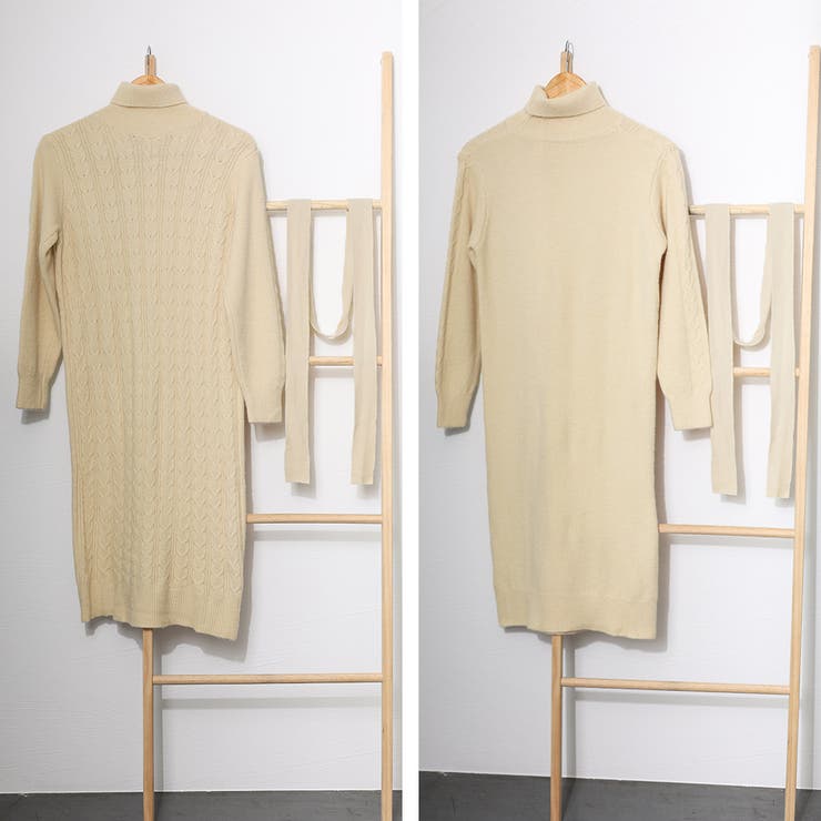 ケーブル編みニットワンピース 韓国 秋冬 | SUNSHINE CLOSET | 詳細画像3 