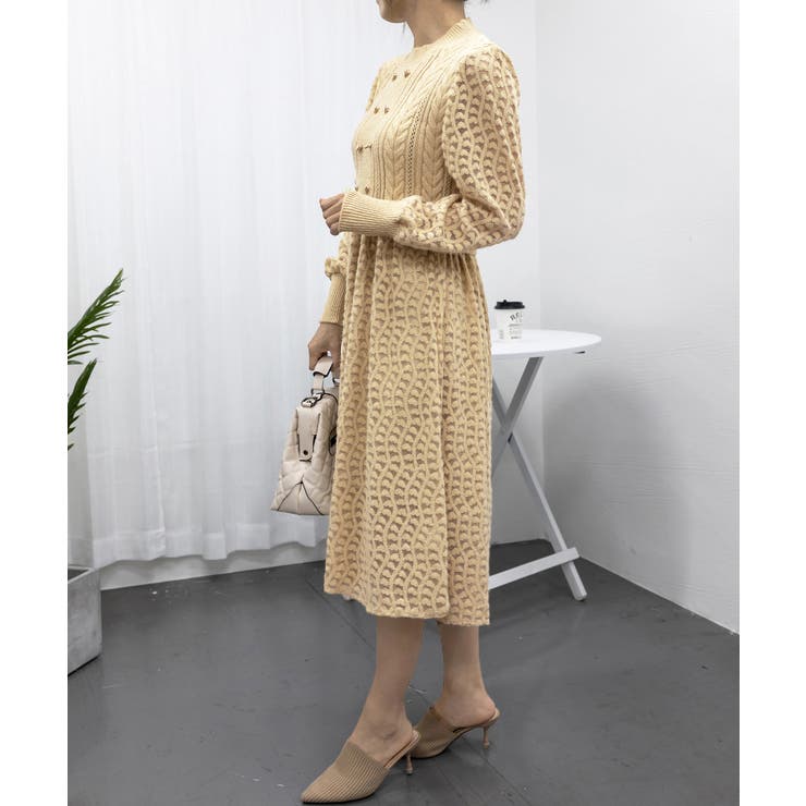 ニットワンピース ランタンスリーブ 上品 | SUNSHINE CLOSET | 詳細画像10 