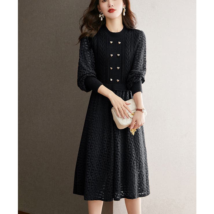 ニットワンピース ランタンスリーブ 上品 | SUNSHINE CLOSET | 詳細画像2 