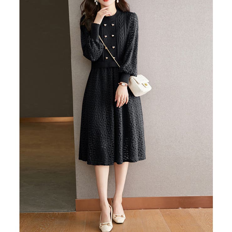 ニットワンピース ランタンスリーブ 上品 | SUNSHINE CLOSET | 詳細画像3 