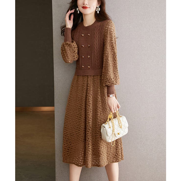 ニットワンピース ランタンスリーブ 上品 | SUNSHINE CLOSET | 詳細画像6 