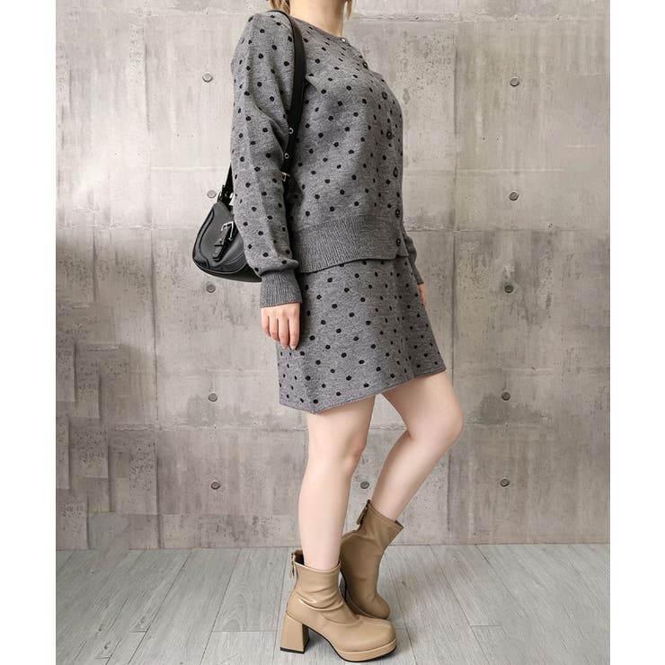 上品な水玉カーディガンきれいめミニスカート大人可愛い長袖トップス細見えボトムス着… | SUNSHINE CLOSET | 詳細画像20 