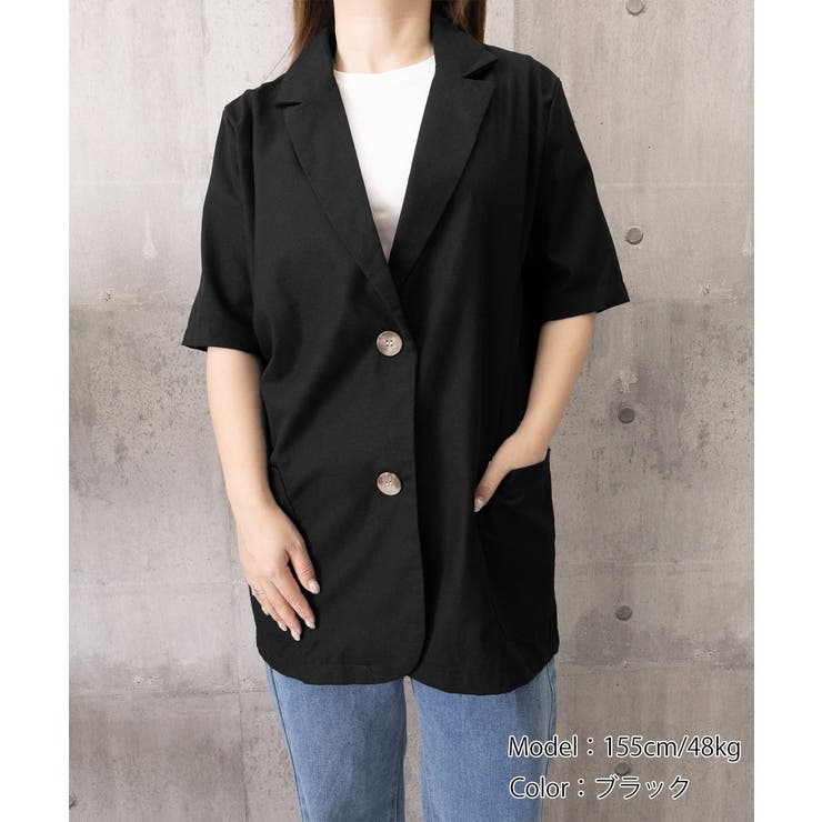 ゆったり リネンサマージャケット体型カバー 薄手ジャケット着やせ | SUNSHINE CLOSET | 詳細画像22 