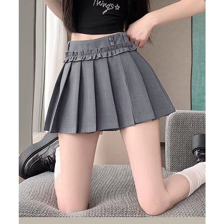 レディース ハイウエストミニ丈スカート着やせ インナーパンツ付きJKスカート制服… | SUNSHINE CLOSET | 詳細画像2 