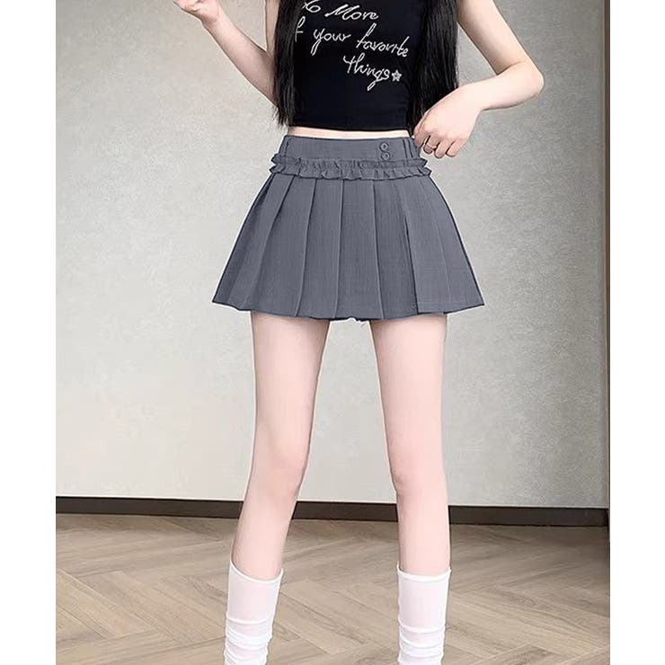 レディース ハイウエストミニ丈スカート着やせ インナーパンツ付きJKスカート制服… | SUNSHINE CLOSET | 詳細画像3 
