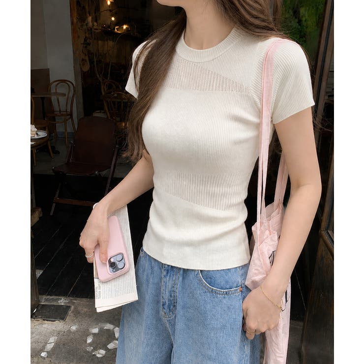 レディース クルーネックサマーニット 韓国風コンパクトニット | SUNSHINE CLOSET | 詳細画像12 