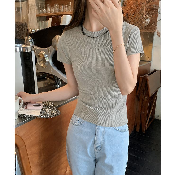 レディース クルーネックサマーニット 韓国風コンパクトニット | SUNSHINE CLOSET | 詳細画像13 