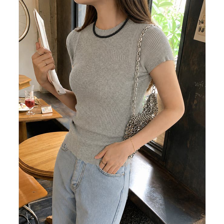 レディース クルーネックサマーニット 韓国風コンパクトニット | SUNSHINE CLOSET | 詳細画像9 
