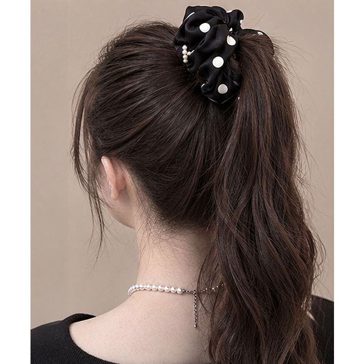 バイカラー大人可愛い水玉ヘアゴムフェミニン髪飾りレディースまとめ髪ポニーテールお… | SUNSHINE CLOSET | 詳細画像11 
