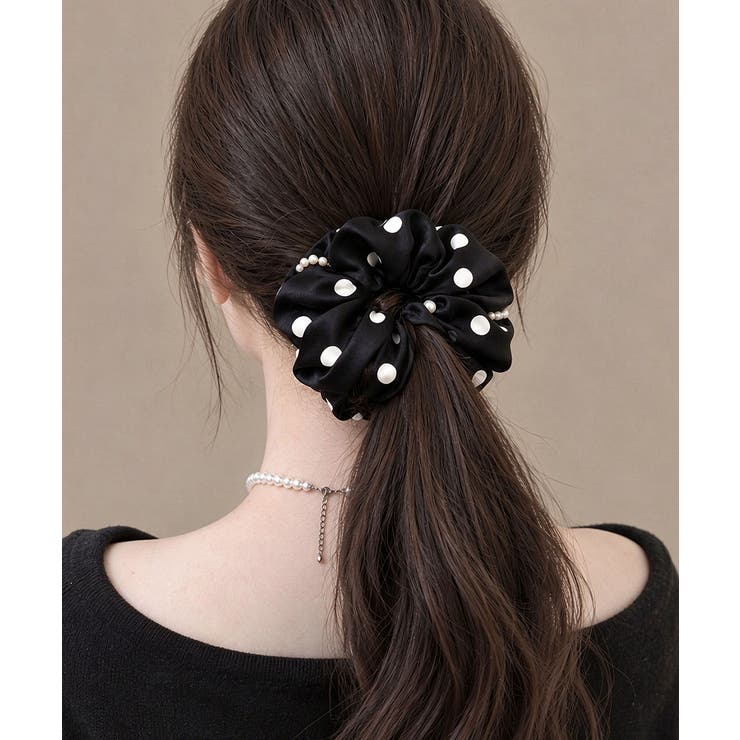 バイカラー大人可愛い水玉ヘアゴムフェミニン髪飾りレディースまとめ髪ポニーテールお… | SUNSHINE CLOSET | 詳細画像8 