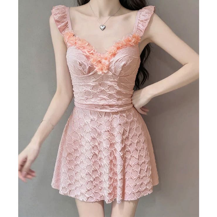 レディース水着体型カバー フェミニン 露出控えめ水着一体型ショートパンツ付き | SUNSHINE CLOSET | 詳細画像17 
