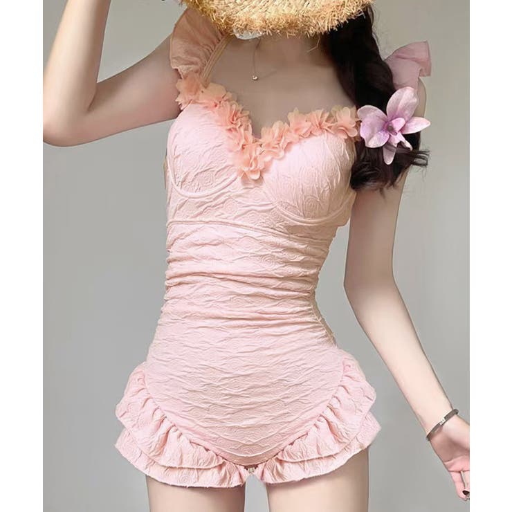 レディース水着体型カバー フェミニン 露出控えめ水着一体型ショートパンツ付き | SUNSHINE CLOSET | 詳細画像21 
