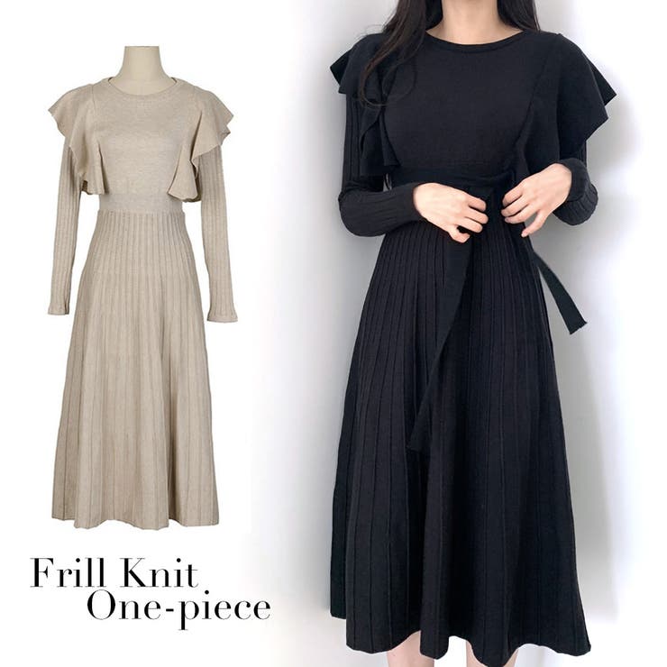 ショルダーフリルニットワンピース新作 春 春服 | SUNSHINE CLOSET | 詳細画像1 