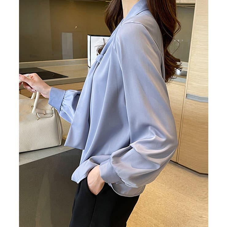 ボウタイ ブラウス レディース Vネック | SUNSHINE CLOSET | 詳細画像11 