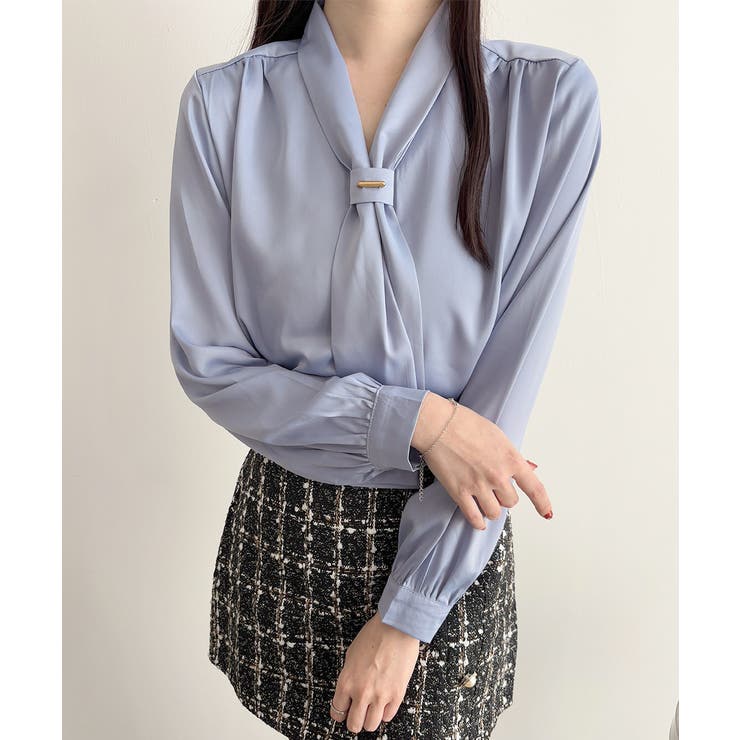 ボウタイ ブラウス レディース Vネック | SUNSHINE CLOSET | 詳細画像12 