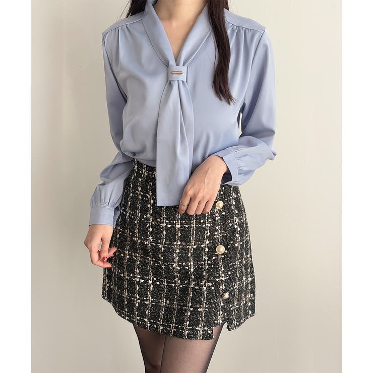 ボウタイ ブラウス レディース Vネック | SUNSHINE CLOSET | 詳細画像15 